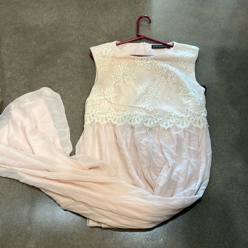 Photoshoot Maternity Dress Pink and Beige 12